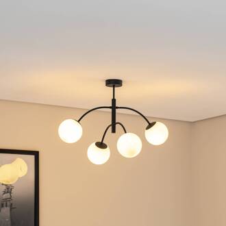 plafondlamp Karda, zwart, 4-lamps zwart, wit