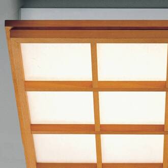 Plafondlamp Kioto 9 met LED van beukenhout beuken, wit