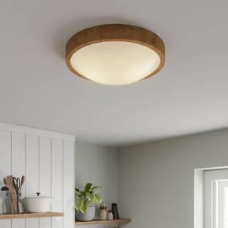 plafondlamp Kris, Ø 37 cm, natuurlijk eikenhout eiken naturel, gesatineerd