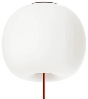 plafondlamp Kushi XL, koperkleurig/wit, Ø 43 cm, glas wit, koper