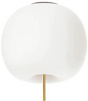 plafondlamp Kushi XL, messingkleurig/wit, Ø 43 cm, glas wit, messing