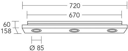 plafondlamp Lennon, 72 cm, 3-lamps, hout, GU10 geolied eiken, zwart