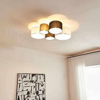 plafondlamp Lettie, grijs/zwart/wit, 5-lamps, E27 grijs, zwart, wit