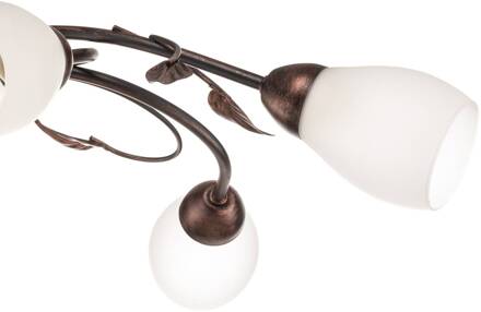 Plafondlamp Lia, 6-lamps, brons brons, wit