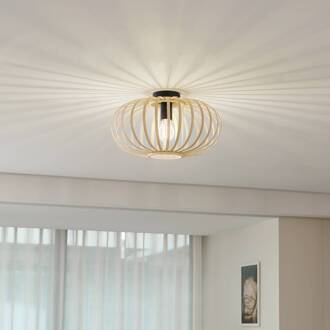 plafondlamp Lielle, bamboe naturel, Ø 38 cm natuurlijk bamboe, zwart