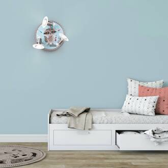 Plafondlamp Little Indians, Wasbeer Oskar, blauw