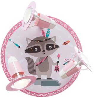 Plafondlamp Little Indians, Wasbeer Oskar, roze