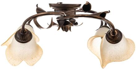 Plafondlamp Lucrezia 4-lamps, brons brons, opaal