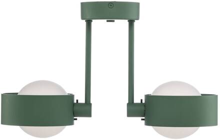 Plafondlamp Mado, 2-lamps, groen groen, wit