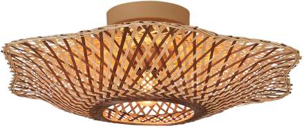 Plafondlamp Madura bamboe/kap ø44x12cm nat/bruin, S