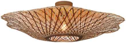 Plafondlamp Madura bamboe/kap ø87x20cm nat/bruin, L