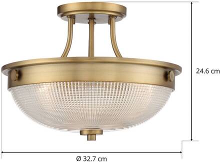Plafondlamp Mantle met glazen diffusor, oudmessing antiek messing, transparant