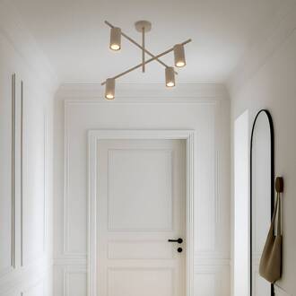 plafondlamp Marilou, beige, 4-lamps, Ø 70 cm