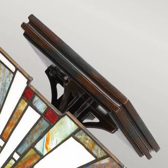 Plafondlamp Maybeck in Tiffany-design brons, meerkleurig