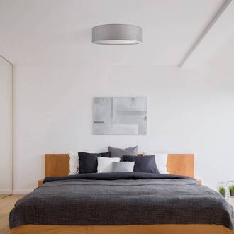 Plafondlamp Maytoni Bergamo, grijs/wit, linnen, Ø 52 cm chroom, wit, grijs