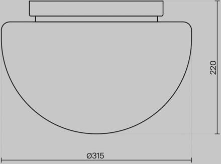Plafondlamp Maytoni Glassy, wit/goud, Ø 31,5 cm, glas wit, goud