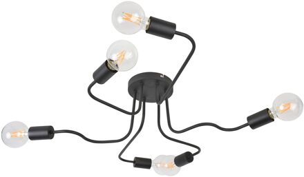 Plafondlamp Maze Zwart 6xe27