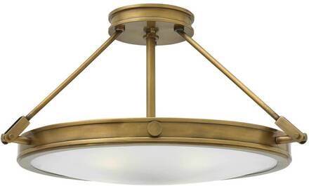 Plafondlamp met afstand Collier 55,9cm oud-messing, wit