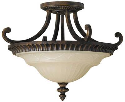 Plafondlamp met afstand Drawning Room, 43,8 cm bruin, crèmekleurig