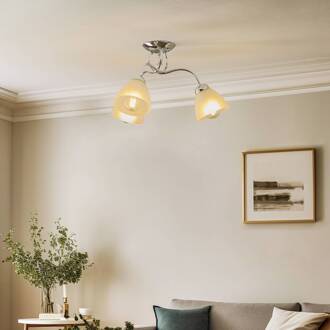 Plafondlamp Miranda, 3-lamps, chroom chroom, gesatineerd