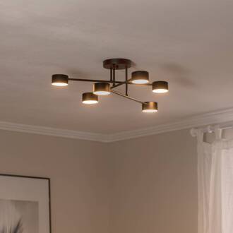 Plafondlamp Modus 6, staal, 6-lamps, GX53, zwart