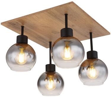 Plafondlamp Moitas Metaal Zwart 4x E27