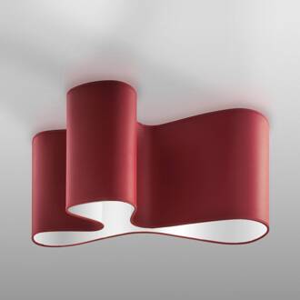 Plafondlamp Mugello rood/wit aluminium