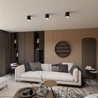 Plafondlamp Nano, zwart, 1-lamp, metaal