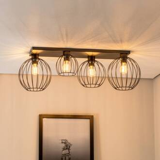 Plafondlamp Nest, 4-lamps, 83 cm, zwart, metaal, E27
