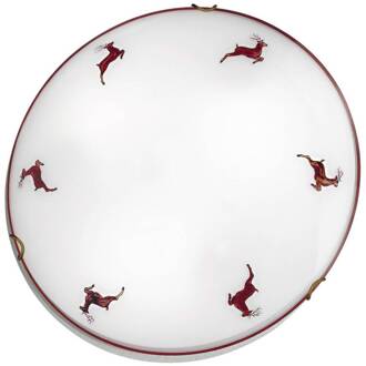 Plafondlamp Nonna hert, wit-rood, Ø 40 cm wit, rood