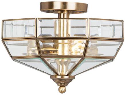 Plafondlamp Old Park, antiek messing antiek-messing, helder