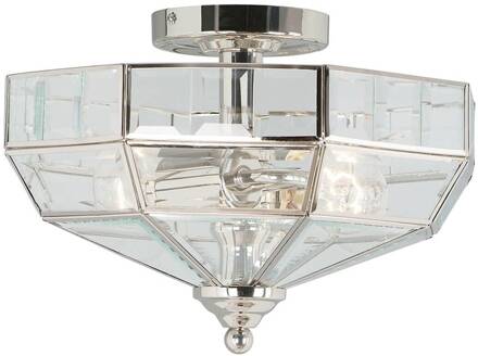 Plafondlamp Old Park, gepolijst nikkel gepolijst nikkel, helder