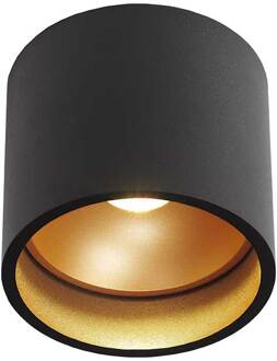 Plafondlamp Ormond - Zwart / Goud - LED 7W 2700K - IP54 - Dimbaar > spots verlichting buiten led | opbouwspot led | plafondlamp badkamer | plafonniere led zwart goud | led lamp
