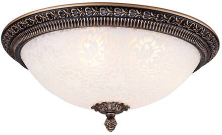 plafondlamp Pascal, brons antiek Ø 37 cm glas/metaal wit, brons antiek