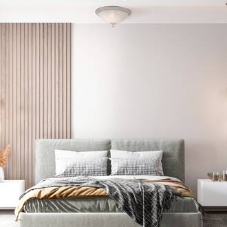 plafondlamp Pascal, wit/goud, Ø 35 cm glas/metaal wit, goud