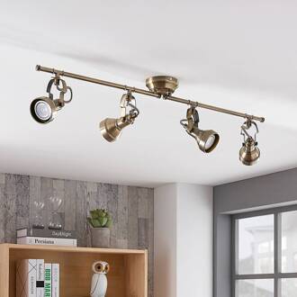 plafondlamp Perseas, 78 cm, 4-lamps, antiek messing, GU10