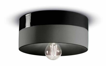 Plafondlamp PI keramiek glanzend/mat Ø25cm zwart