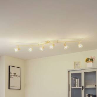 plafondlamp Piena, beige, 6-lamps, metaal, 150cm