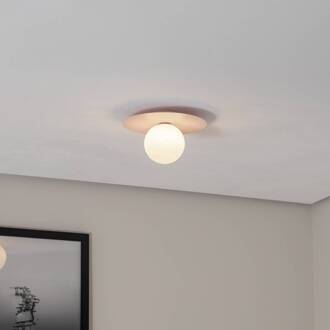 Plafondlamp Pixie, roze, glas, Ø 25 cm, bol, G9 roze, opaal