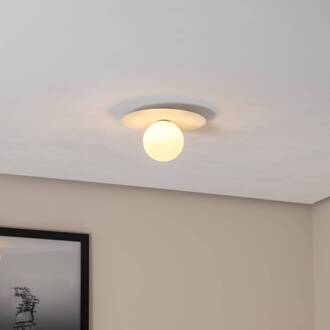 Plafondlamp Pixie, wit, glas, Ø 25 cm, bol, G9 wit, opaal