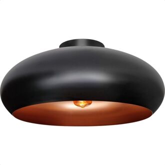 Plafondlamp - Plafonnière - Woonkamer - Slaapkamer - Rond - E27 - Ø 40 cm - Zwart en Brons