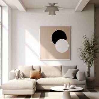 Plafondlamp Plato, beige, metaal, Ø 38 cm, E27