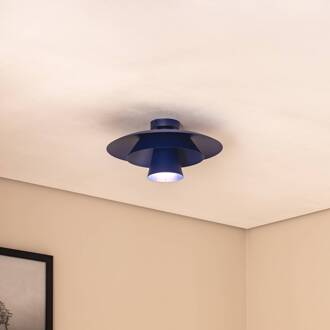 Plafondlamp Plato, donkerblauw, metaal, Ø 38 cm, E27