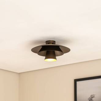 Plafondlamp Plato, titanium, metaal, Ø 38 cm, E27 titaan