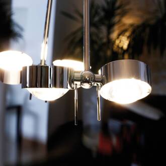 Plafondlamp PUK CEILING, 4-lamps chroom helder, wit mat