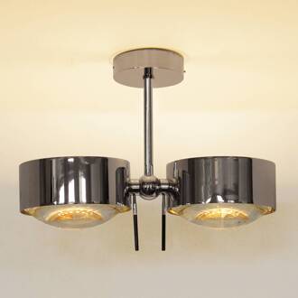 Plafondlamp PUK Sides 2-lamps G9, chroom 10cm helder, wit mat