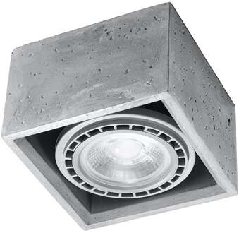 Plafondlamp QUATRO 1 Beton 14 x 14cm Grijs