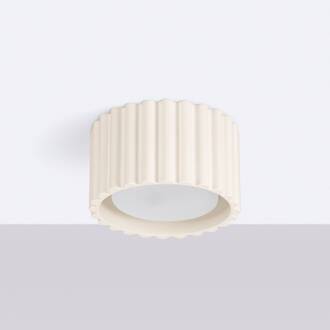 Plafondlamp RIBLA, beige, Ø 10 cm, metaal, GX53
