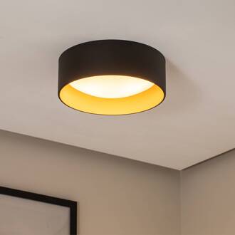 Plafondlamp Riu, zwart/goud, staal, Ø 35 cm zwart, goud, wit