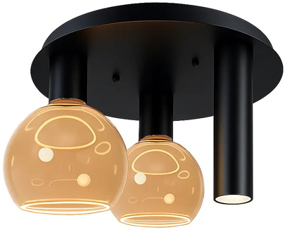 Plafondlamp Riva 3 lichts Ø 35 cm zwart